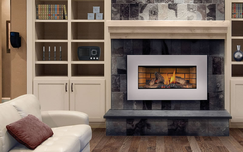 Fábrica y venta de estilos de chimeneas a gas natural insertadas en Bogotá, Colombia. Sortilegio Design Center SAS.