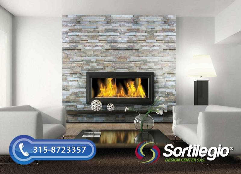 Imágenes, diseños, estilos y modelos de chimeneas a gas natural modernas en Bogotá, Colombia. Sortilegio Design Center SAS.