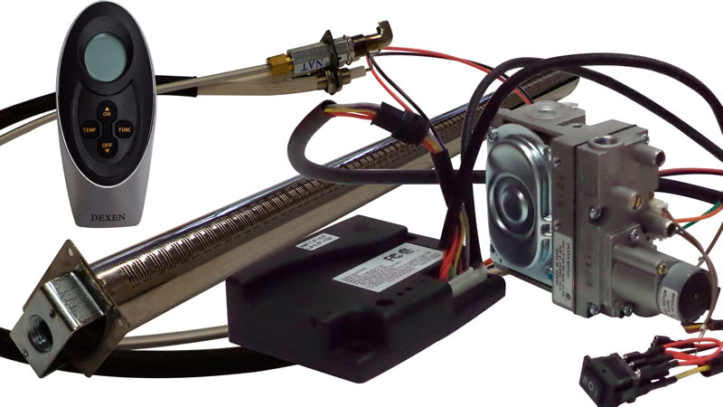 Válvulas para Chimeneas a Gas no ventiladas vent free de múltiples niveles de llama importadas de Estados Unidos Dexen Industries en Bogotá, Colombia. Sortilegio Design Center SAS.