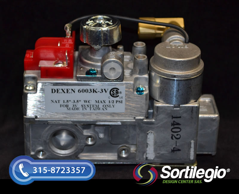 Válvulas para Chimeneas a Gas importadas de Estados Unidos Dexen 6003-3v en Bogotá, Colombia. Sortilegio Design Center SAS.
